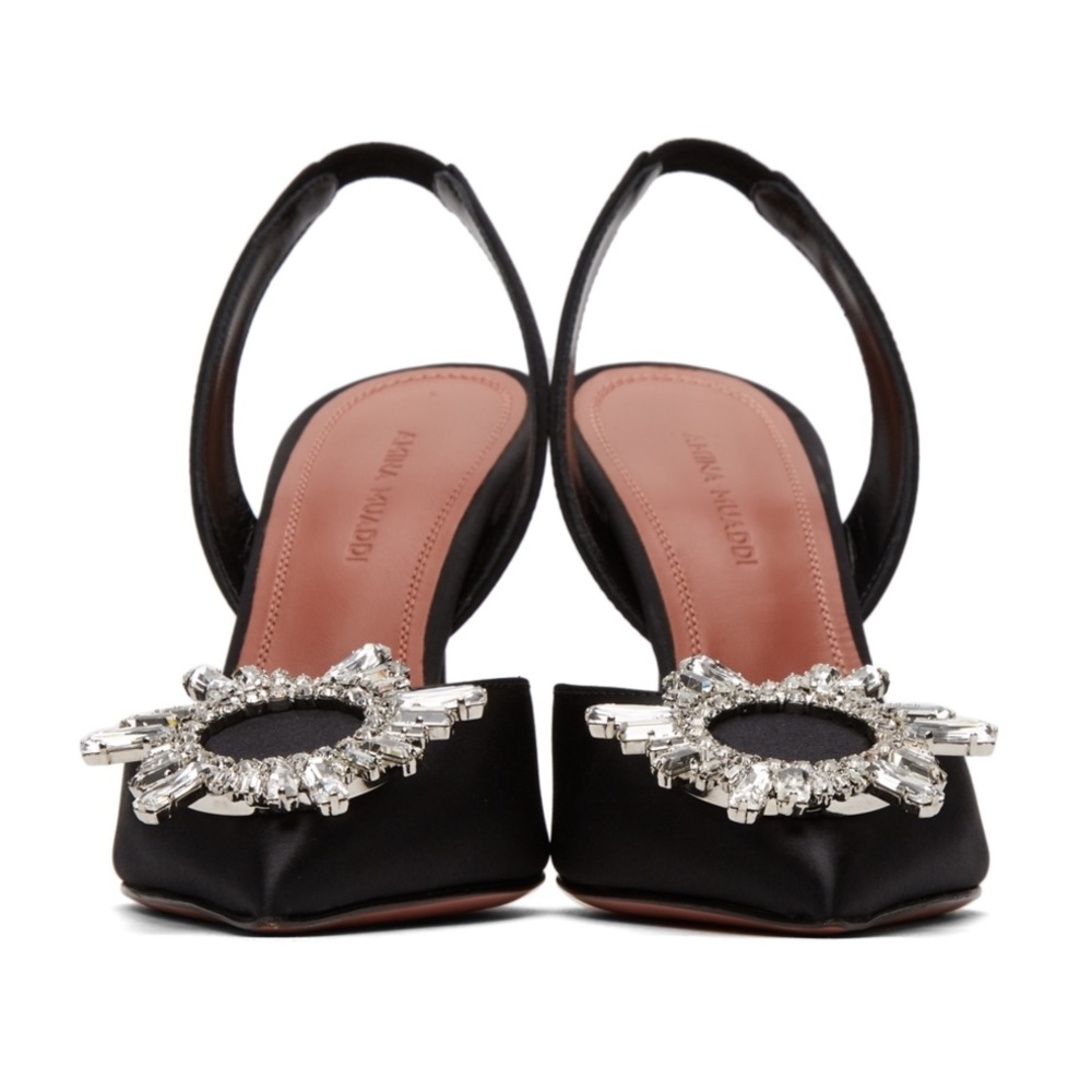 Amina Muaddi Begum Slingback Heel In Black - Picture 10 of 13